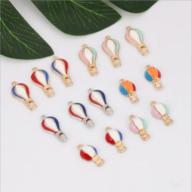 

100pcs more style hot air balloon alloy jewelry tag Drip oil jewelry accessories