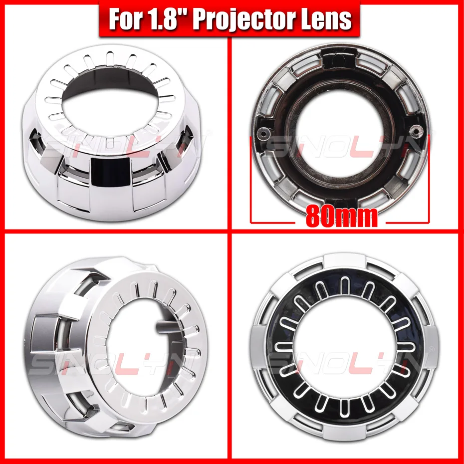 Sinolyn LED Angel Eyes Headlight Lens Shrouds Bezels For 1.8/2.0 H1 Bi Xenon Projector Lens Dust Bezels Retrofit Accessories DIY