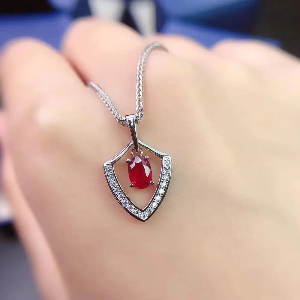 

High Quality Natural And Real Ruby Necklace Pendant S925 Sterling Silver