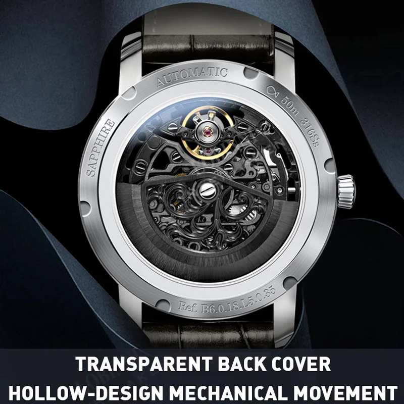 LOBINNI Элитный бренд Мужские автоматические механические часы с сапфировым стеклом Водонепроницаемые часы 50 м с турбийоном Reloj hombres