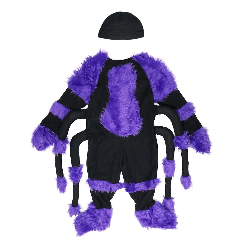 Snalify – Costume d'araignée violette pour enfants, mignon, barboteuse, Animal, Costume d'halloween, carnaval, robe fantaisie de fête