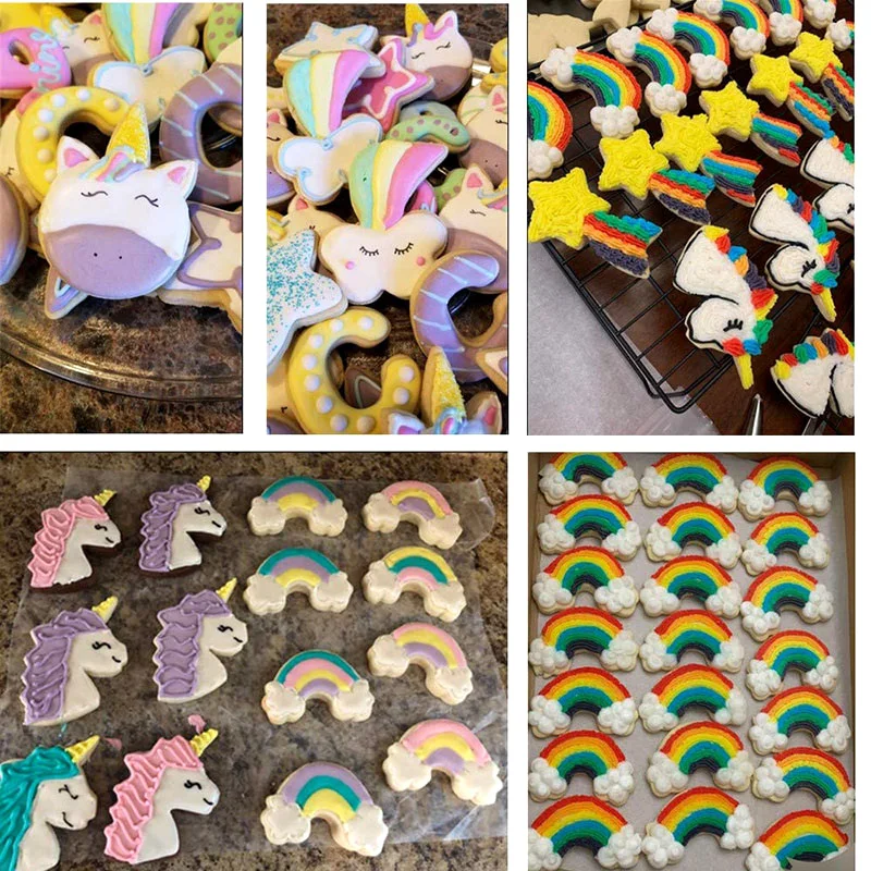 Cartoon Unicorn Cookie Cutter Mould Stainless Steel Fondant Cake Biscuit Mold Baking Tools Unicorn Birthday Party Decorations