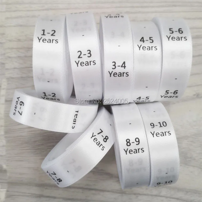 free shipping kids size labels/New Baby clothing size tag/NB 0-3m 3-6m 6-9m 9-12m size labels/custom silk label 100 pcs a lot