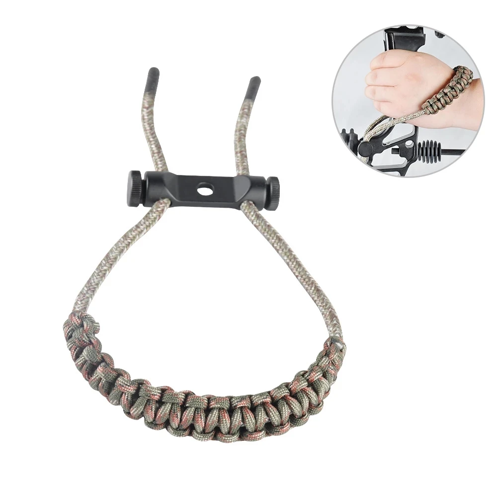 Topoint  TP313/TP316 Braided Bow Sling Aluminum Mounting Double-Wide for Comfort Wristbands Rope for Archery Hunting