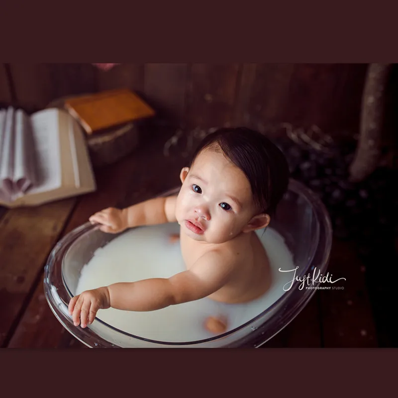 Newborn Photography Props Acrylic Transparent Milk Bathtub Baby Photo Shoot Posing Bed Furniture Boy Girl Fotografie Accessoires