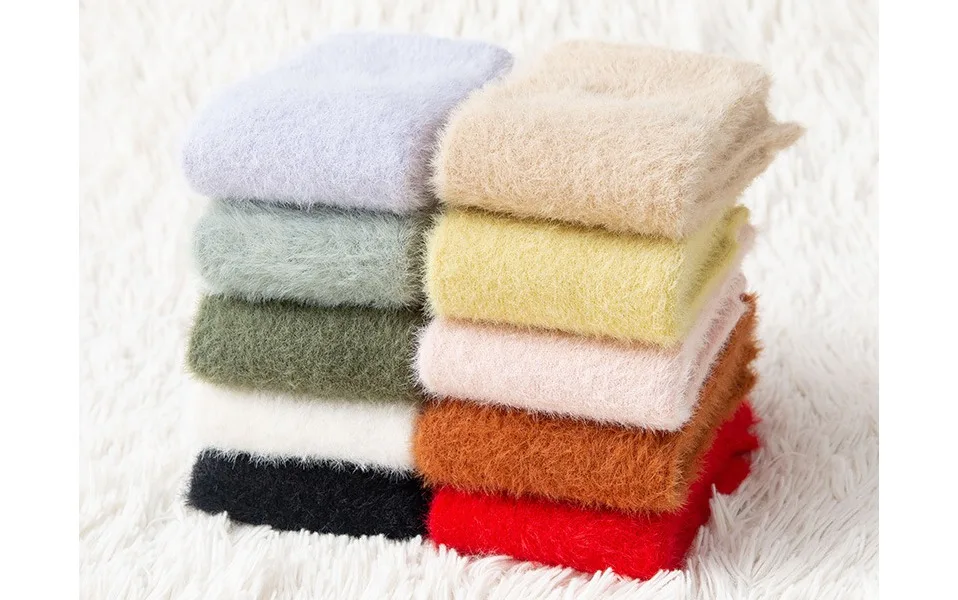 Frauen Mädchen dicke fünf Fingers ocken Winter warme bunte Korallen vlies flauschige Zehen socken weiche gemütliche Strumpfwaren weibliche Boden pantoffeln – Detail 5