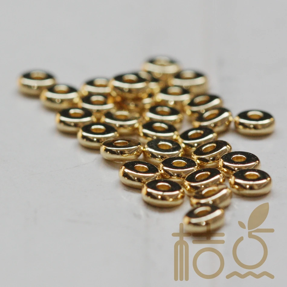 Element do rękodzieła - Mosiężna przekładka rondelka - 4x1,4mm (1735C)