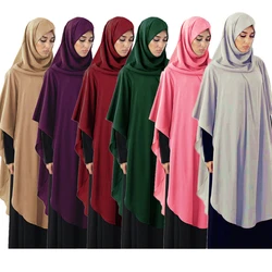 Large Khimar Muslim Women Hijab Overhead Prayer Dress Niquab Scarf Islam Gowns Burka Full Cover Kaftan Ramadan Worship Service