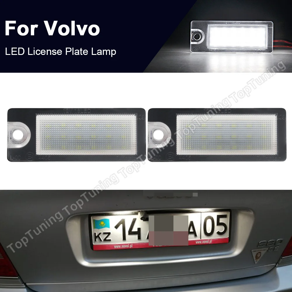 

1Pair For Volvo S60 S80 V70 XC70 XC90 White LED License Plate Light Car Rear Number Plate Lamp Error Free OEM #:9187153