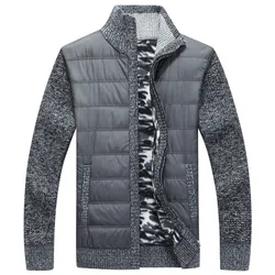 Winter herren Fleece Pullover Mantel Dick Patchwork Wolle Strickjacke Muscle Fit Gestrickte Jacken Modische Männliche Kleidung für Herbst