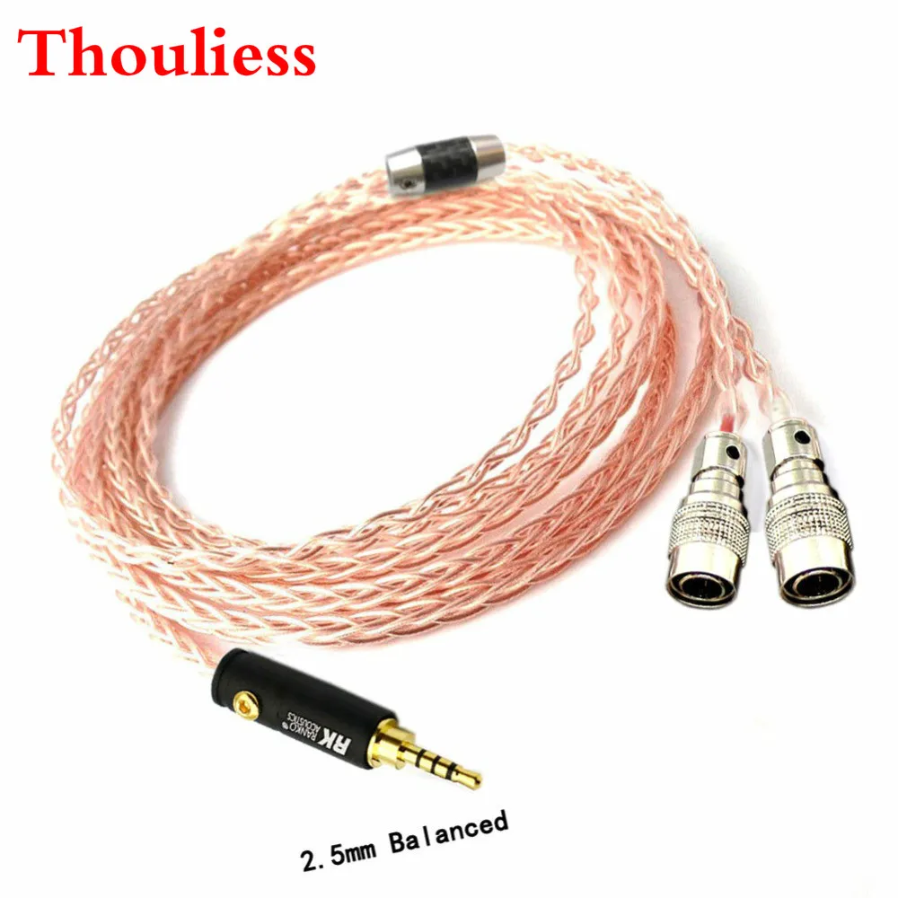 

Thouliess HIFI 2.5/3.5/4.4/6.35mm/4pin XLR Balanced Headphone Upgrade Cable for Mr Speakers Ether Alpha Dog