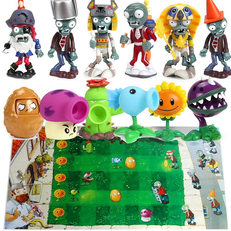 Figuras de acción de Plants vs Zombies para niños y niñas, muñecos de PVZ Peashooter, girasol, regalo de cumpleaños, planta Zombie