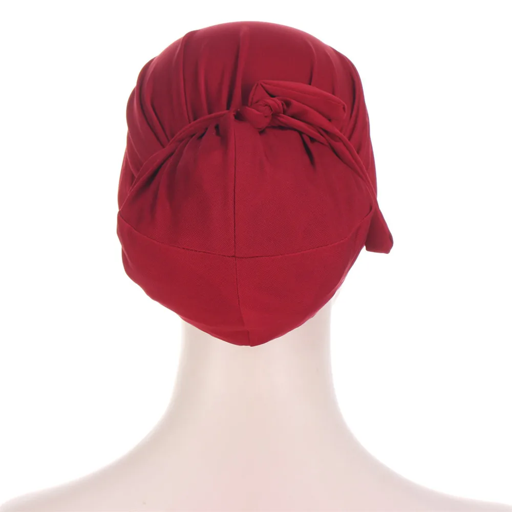 Hồi Giáo Hijabs Nữ Beanies Skullies Nút Thắt Bonnet Băng Đô Cài Tóc Turban Gọng Tóc Nón Hóa Trị Ung Thư Chủ Đề Bandanas Ả Rập Hồi Giáo Headwrap Khăn Trùm Đầu Mới