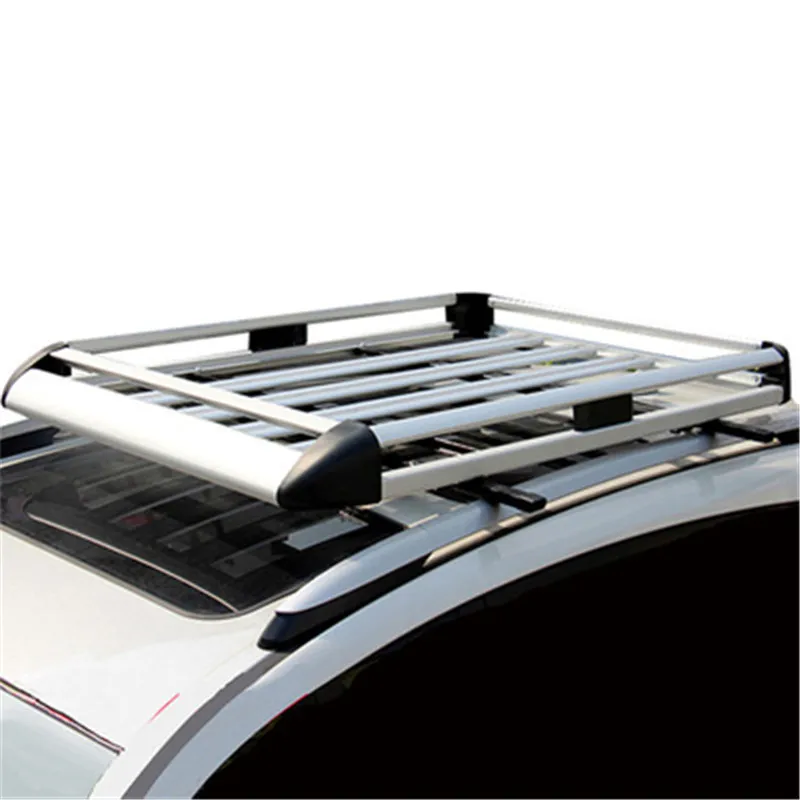 160X100 CM Silvery Universal Double Deck Aluminium Alloy Roof Rack Carrier Basket For SUV Cargo