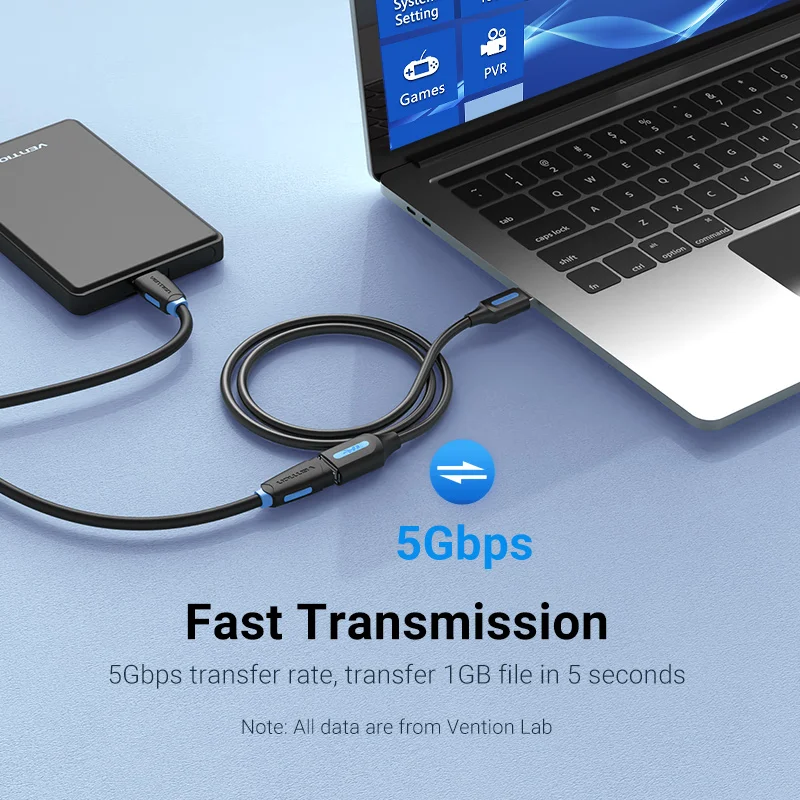 Vention USB3.0 przedłużacz męski na żeński przedłużacz USB2.0 Super prędkość 3.0 przedłużacz USB kabel do synchronizacji danych do komputera PC