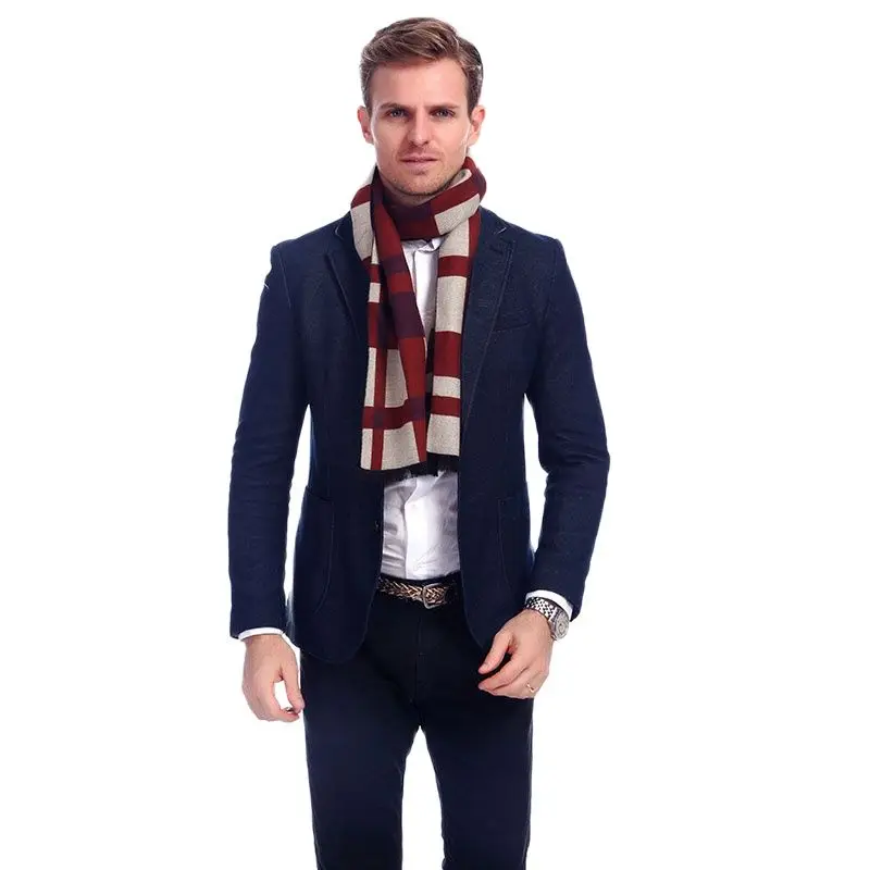 

Latest style Design Fashion Men Double sided scarf Brand Winter Long Wool scarves Shawl A3A18912