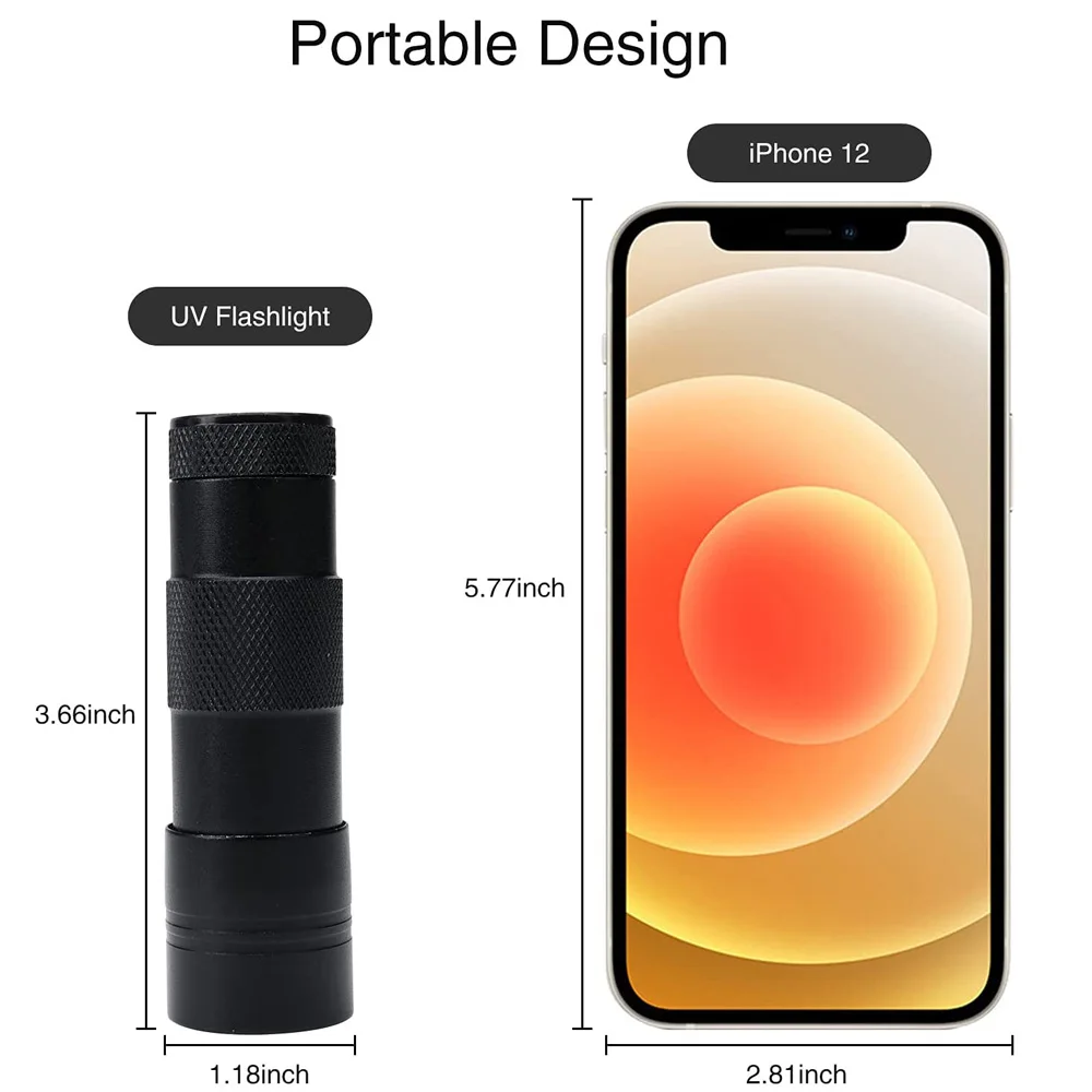 UV podręczne wodoodporne latarki latarki 12 Led 395nm minilampka detektor latarki dla zwierząt domowych plamy moczu czarne światło lampy UV