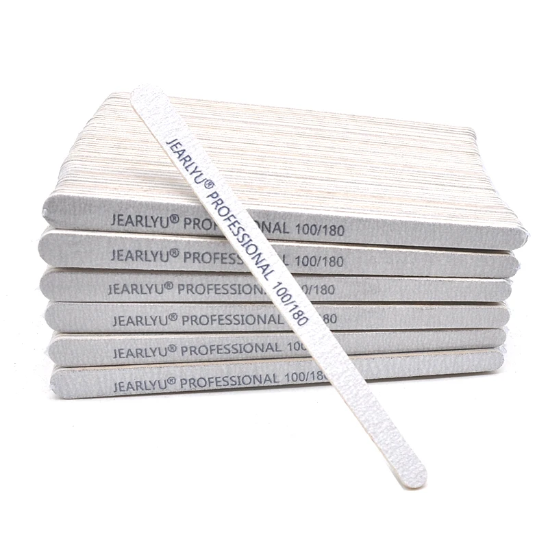 400 PCS Grey Sandpaper Nail Files 100/180/240 Buffs For Manicure Pedicure Tools Wooden Material Srong Thick Nails File Kit