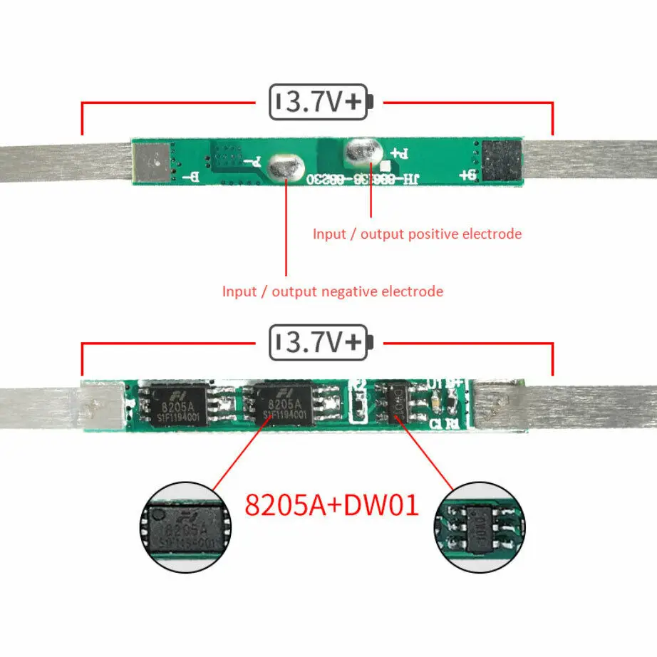 10PCS 1S 3A/5-6A BMS PCB Protection Board For 3.7V 18650 Li-Ion Lithium Battery