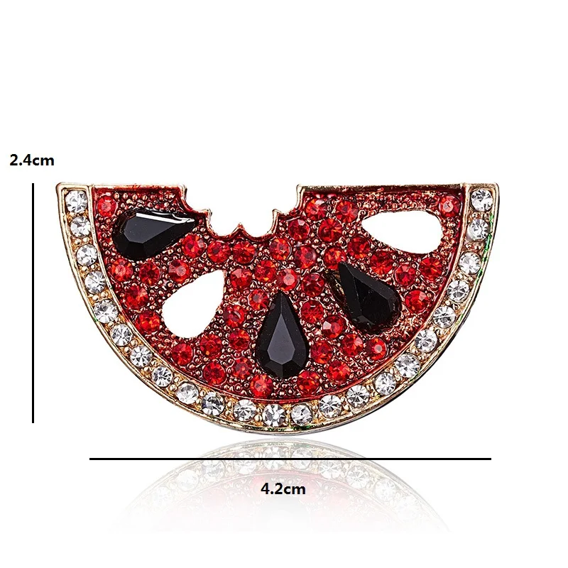 Wuli&baby Red Rhinestone Watermelon Brooches For Women Party Office Casual Brooch Pins Gifts