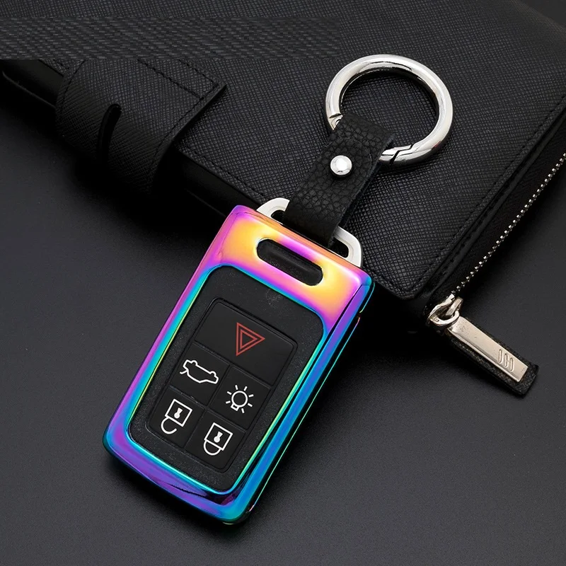 Car-Styling Accessories For Volvo XC60 S60l V40 V60 S60 Zinc Alloy+Leather Key Case for Car Covers Romote Key Shell Bag Holder