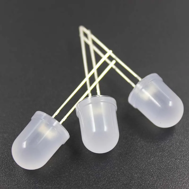 1000Pcs 10 Mm Ronde Hoofd Fog Warm Wit Rood Groen Geel Wit Licht Emitterende Diode Led