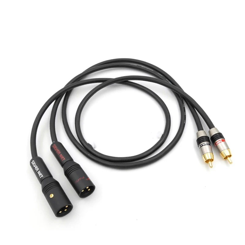 Hifi pair XLR to Dual RCA Audio Cable 2 RCA Male to XLR 3 Pin Female Cannon Amplifier Mixing Plug Cable