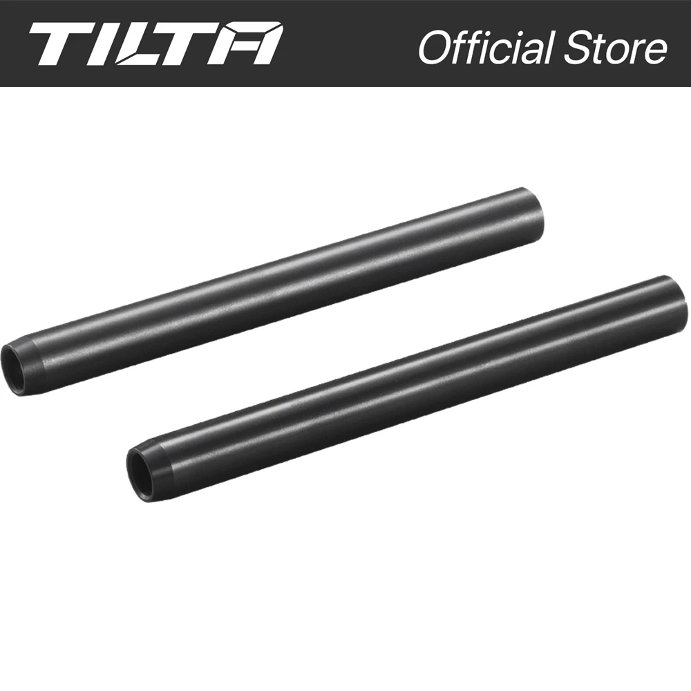 TILTA 2 Stück x R15-100-B 15 mm Stangen aus Aluminiumlegierung 100/150/200/300 mm für DSLR-Kameraschienenstangensystem Ein Paar Schwarz Silber