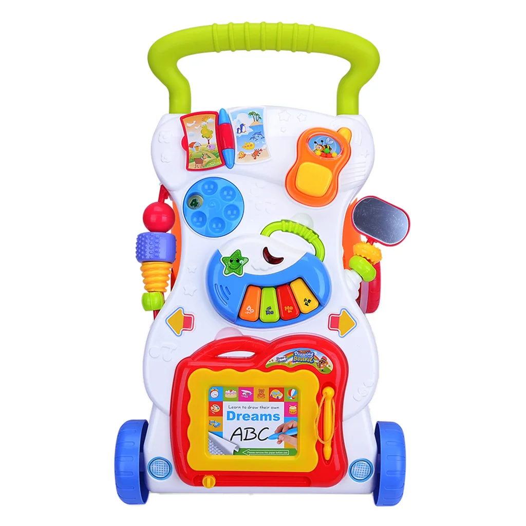 Baby Sit to Stand Walkers Toy Kids Activity Play Center with Musical Learning Push Walker Toys Gift for Baby Toddlers