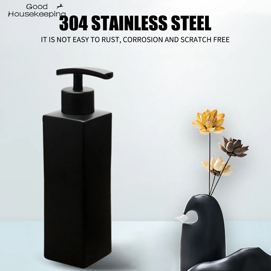 #H40 New Stainless Steel Handmade Black Liquid Soap Dispenser Bathroom Soap Dispensers Kitchen Hardware Convenient Accessories