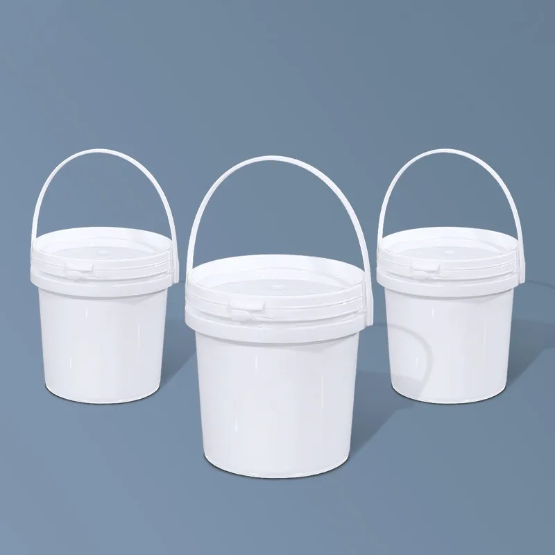 1000ML Round Plastic bucket with Lid food grade container for Honey water cream cereals storage pail 10PCS/lot