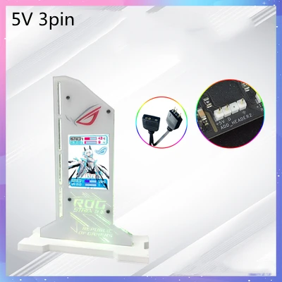 Grafische videokaartbeugel VGA-houder met 2,4 inch LCD-scherm Ondersteuning RGB CPU GPU RAM Monitor AIDA64 voor PC Gamer Kast DIY