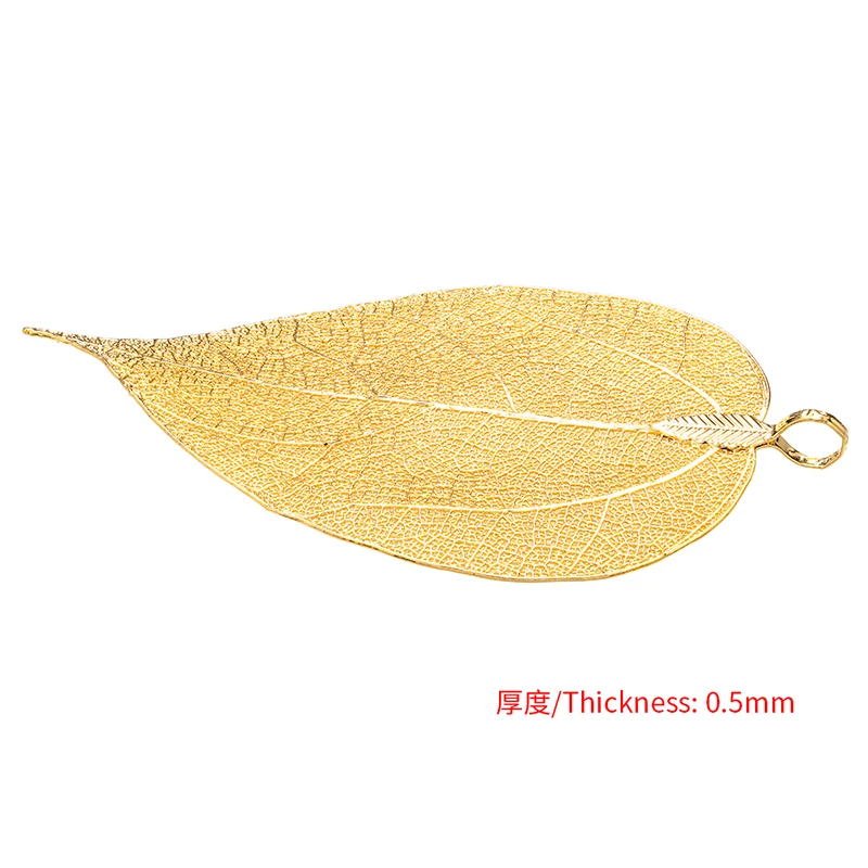 ZHUKOU 45x76mm exquisite gold color leaf pendant for women necklace earrings jewelry accessories Making model:VD586