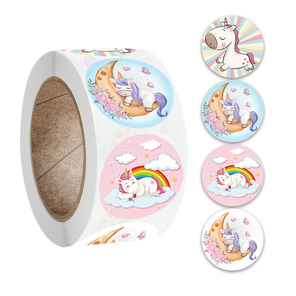 Cute Cartoon Animal Unicorn Sticker kids Reward Sticker Gift Decoration Label Teacher Encouragement Student Stationery Stickers