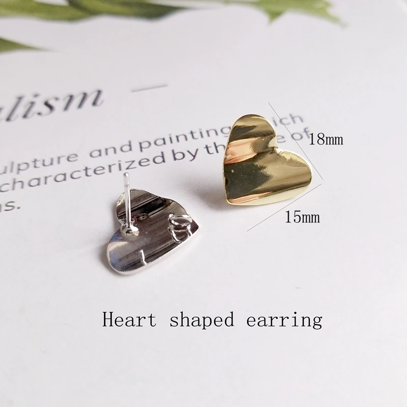 Color-preserving Copper Ring rectangular Arc face Elliptic rectangular shape ear Pin DIY earpiece material