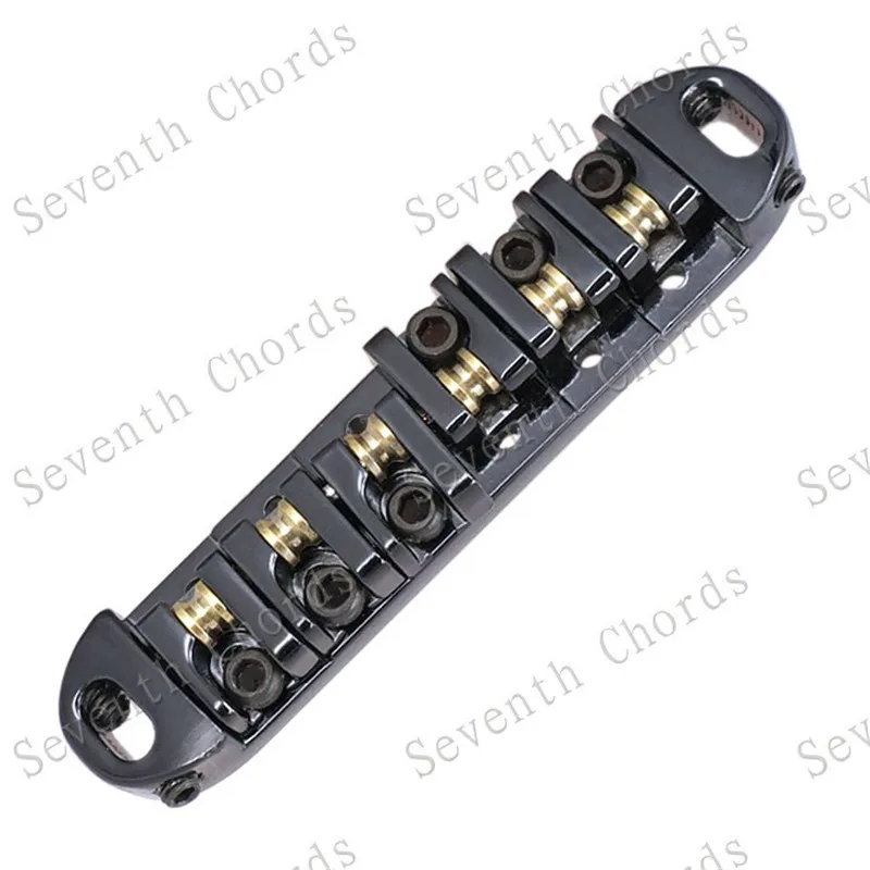EIN Satz Rollensattel E-Gitarre Brücke Saitenhalter Zubehör Teile Musikinstrument Schwarz Kleine Bolzen & Anker – Detail 3