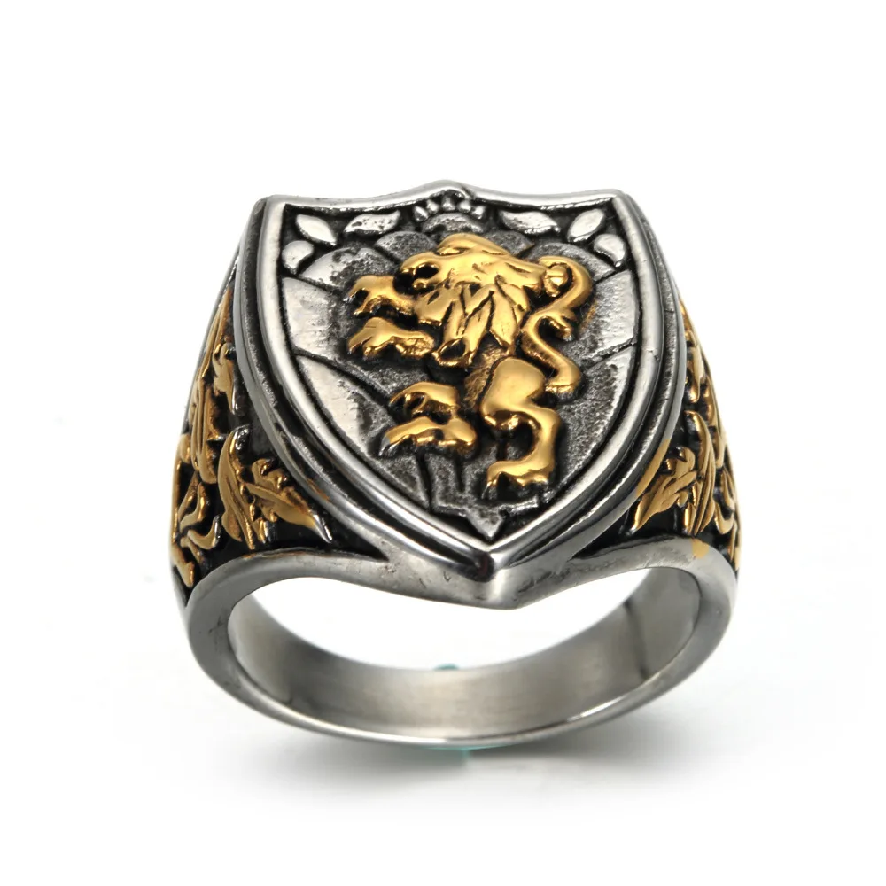 European and American vintage stainless steel lion totem ring titanium steel men's ring jewelry