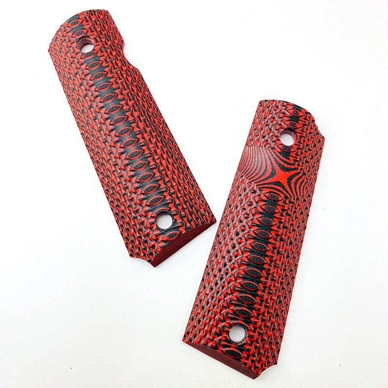 1 زوج 1911 كامل الحجم القبضات التصحيح الأحمر G10 المواد مقبض القبضات التصحيح قبضة مخصصة CNC مقبض القبضات