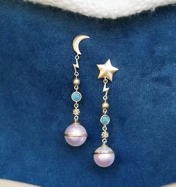 

Moon Star 925 Sterling Silver Earrings Findings Settings Base Mountings Parts Mounts for Coral Pearls Agate Crystal Stones Jade