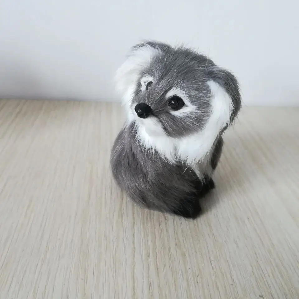 plastic&furs gray koala hard model mini 7x6cm koala handicraft prop home desk decoration gift b0699