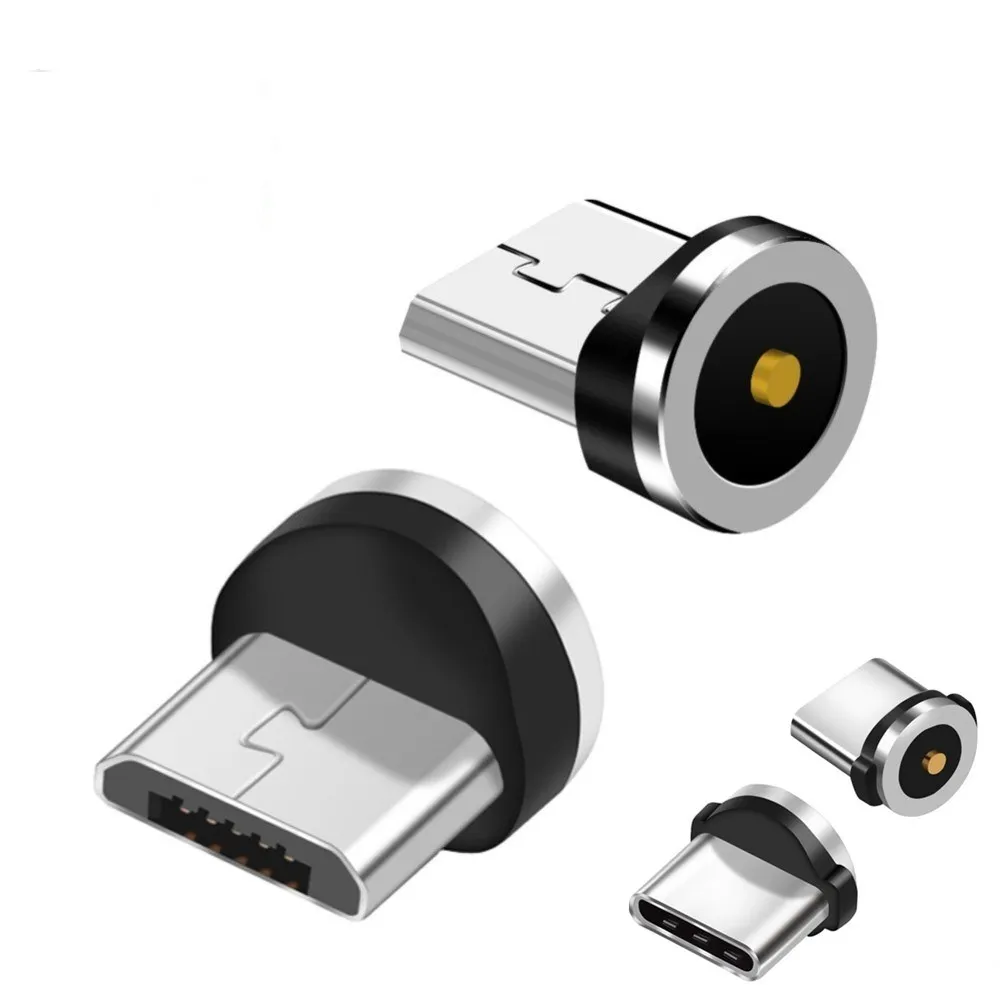 

2/5PCS Magnetic Tips 360 Degree Rotation Aluminium Alloy Easy Operate Charging Cable Adapter Durable Replacement Parts Micro USB