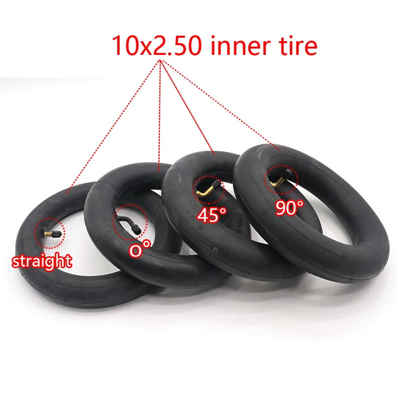 10 Inch Inner Tube 10x2.5  Innertube with bent valve 0 45 90 Degree  for Baby Stroller Pram Scooter