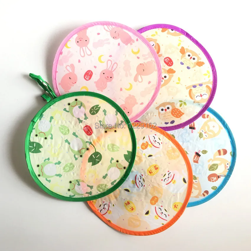 Free shipping (8pcs/lot)Colorful Nylon Portable Folding Fan for party gift Fan cool summer lovely hand fan/Flying disk