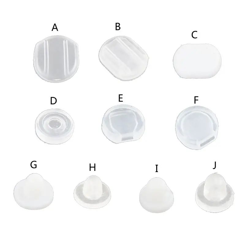 100Pcs Earring Pads Support Stabilizer Silicone Comfort Earring Cushion for All Sizes Clips on Earrings Jewelry Findings