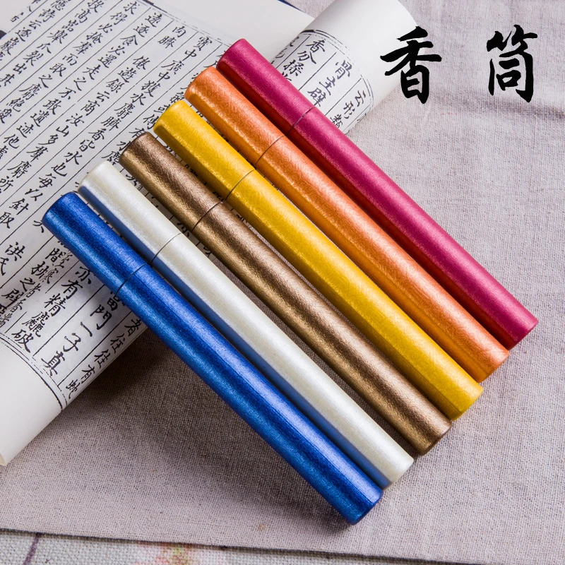 20pcs Kraft Color Paper Tube Incense Stick Storage Box Japna Style for 6g Packing Boxes