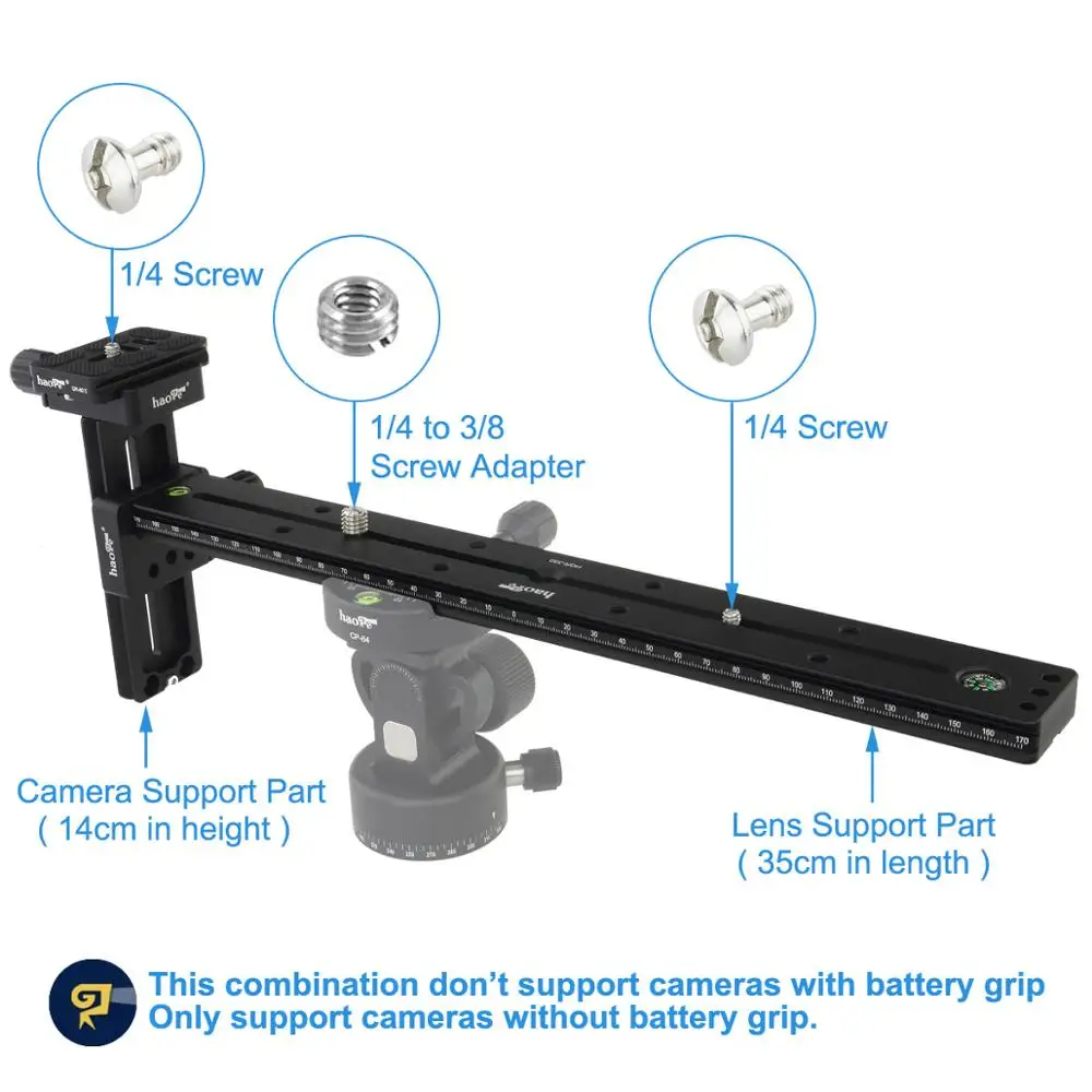 Haoge 350Mm T-Type Quick Release Lens SupportสำหรับCanon Nikon Sigma Arca Kirk RRS Sunwayfoto hejnar Benro Sirui