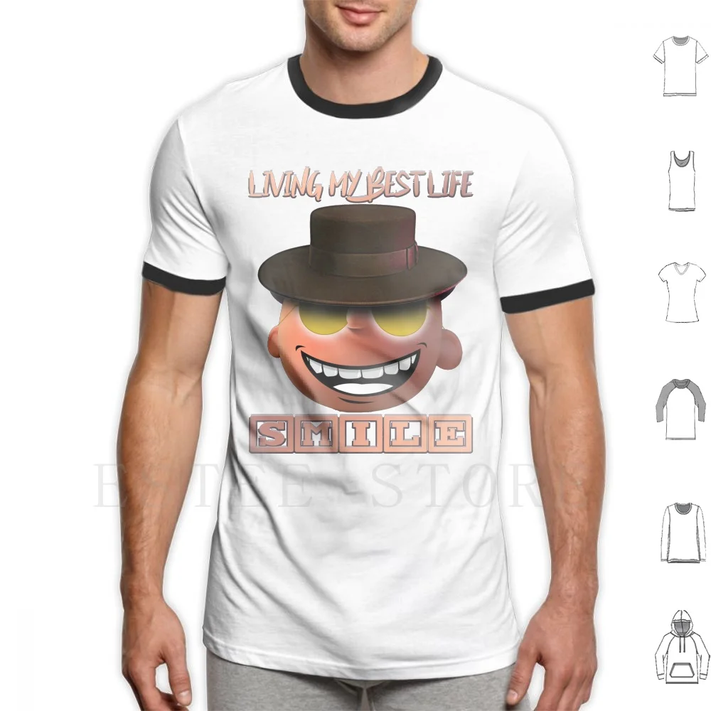 Living My Best Life / Smile T Shirt Print Cotton Living My Life Smile Duval Smile Bihh Cool Hat Big Smile Bright Teeth Hot