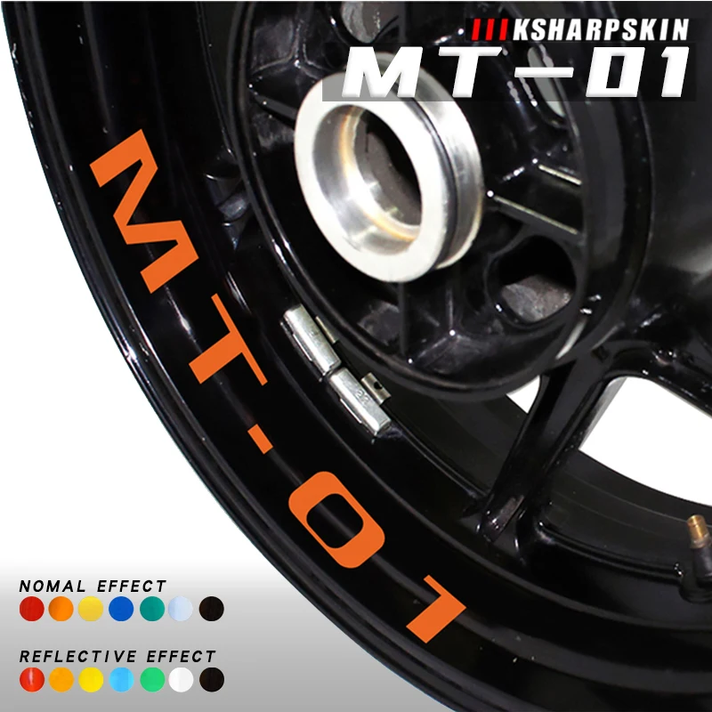 

Reflective motorcycle hub logo stickers decoration color decals waterproof protective film for YAMAHA MT-01 mt01