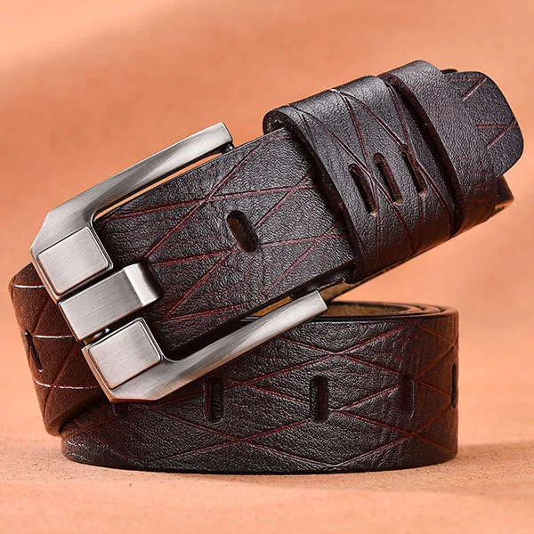 Men Leather Belt Genuine Leather Luxury Pin Buckle