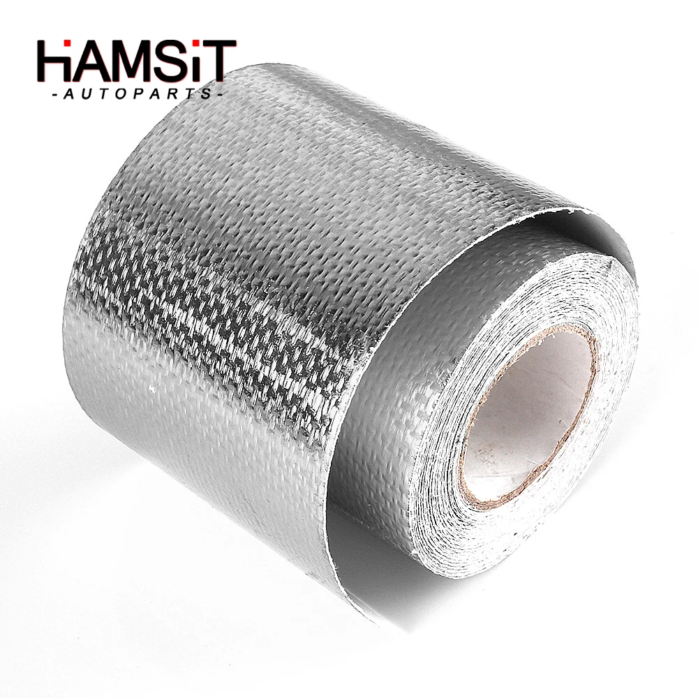 Hamsit Car Accessories exhaust pipe High-temperature resistant aluminum foil fiber cloth tin foil  heat-reflective tape tin foil